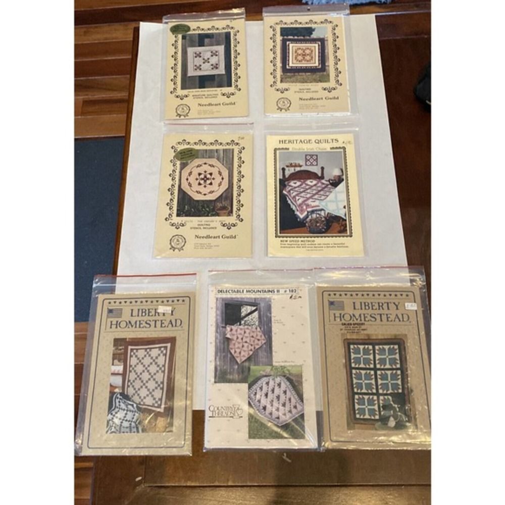 Lot Of 7 Quilt Patterns. Liberty Homestead, Country Threads, Heritage Quilts